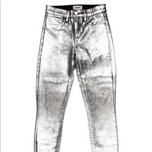 L’AGENCE silver skinny mid-rise denim